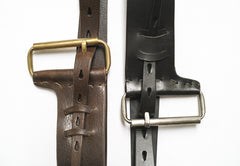 Single Roll Buckle Leather Belt